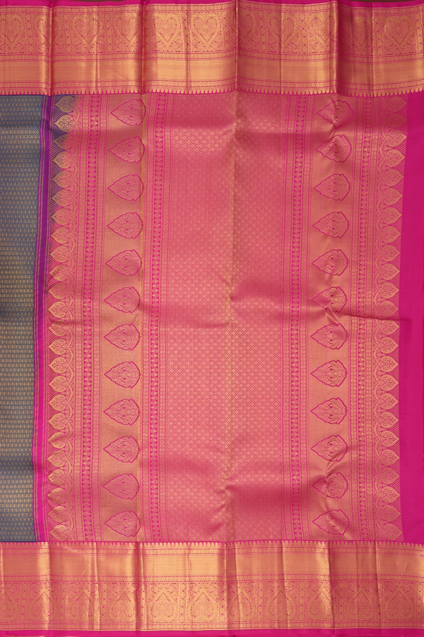 Kanchipuram Silk Saree In Pine Green With Brocade Design