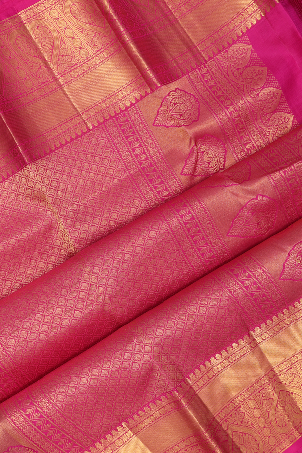 Kanchipuram Silk Saree In Pine Green With Brocade Design