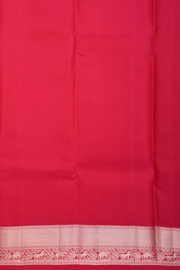 Kanchipuram Silk Saree In Pine Green With Zari Buttas