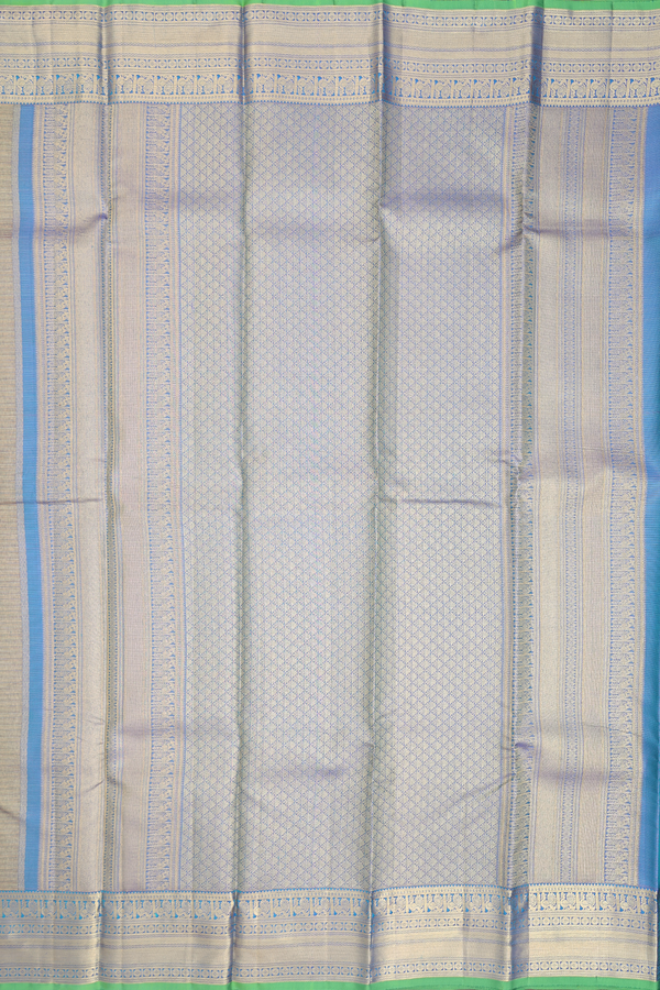 Kanchipuram Silk Saree In Pink Along Stripes With Buttas