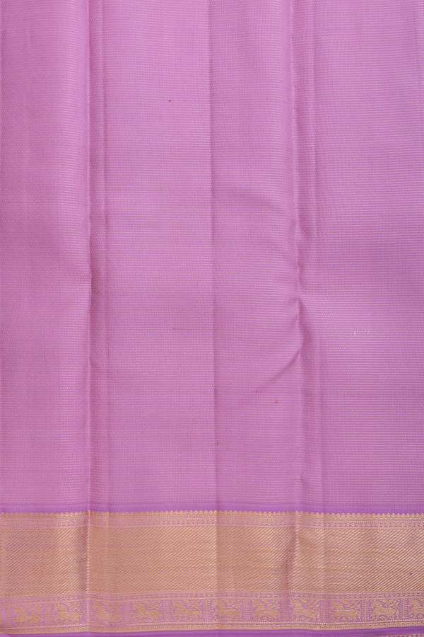 Kanchipuram Silk Saree In Pink Along Stripes With Buttas