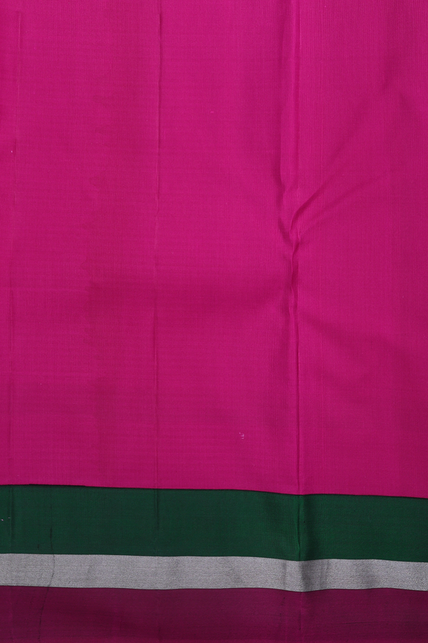 Kanchipuram Silk Saree In Pink And Yellow With Checks Design