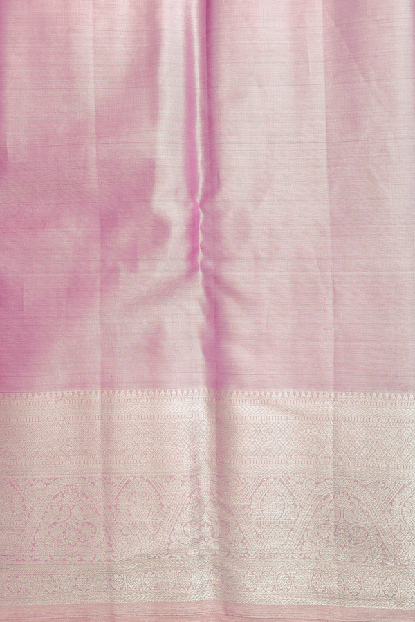 Kanchipuram Silk Saree In Pink Tissue With Floral Design