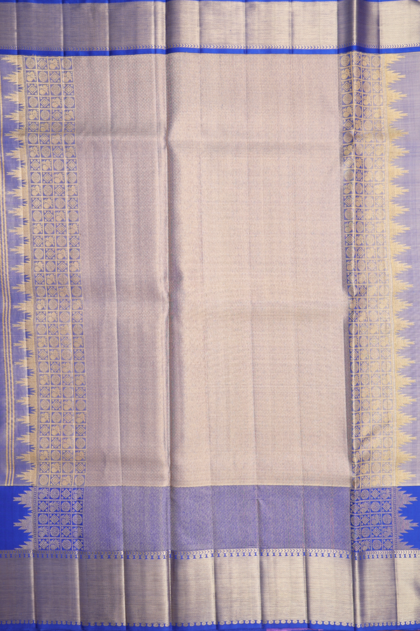 Kanchipuram Silk Saree In Pink Tissue With Peacock Design