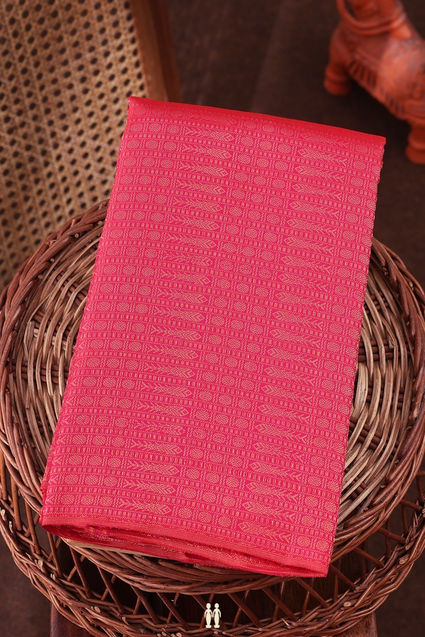 Kanchipuram Silk Saree In Pink With Brocade Design