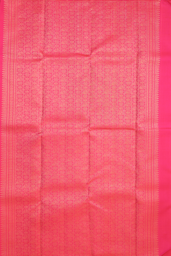 Kanchipuram Silk Saree In Pink With Brocade Design