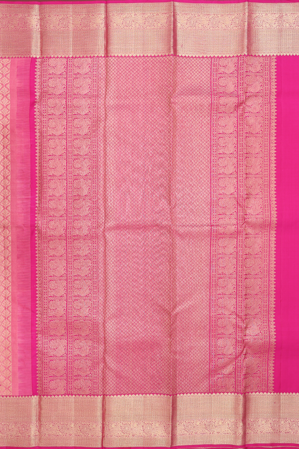 Kanchipuram Silk Saree In Pink With Brocade Design