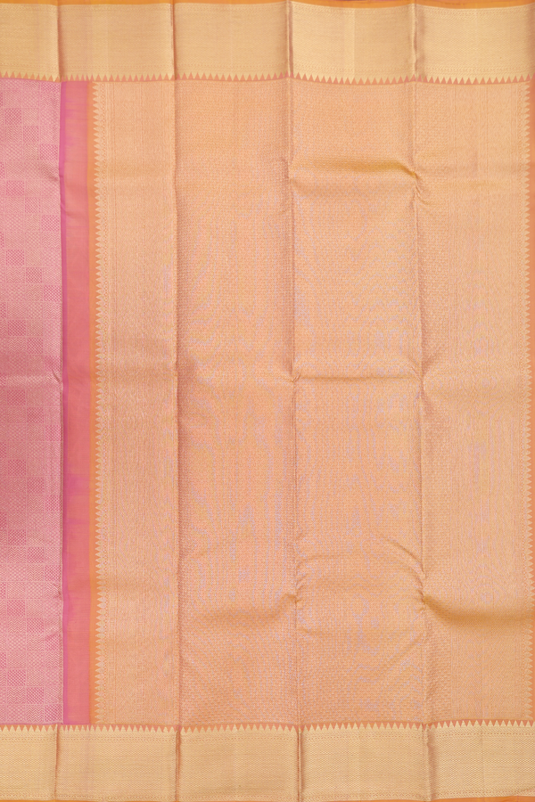 Kanchipuram Silk Saree In Pink With Brocade Design