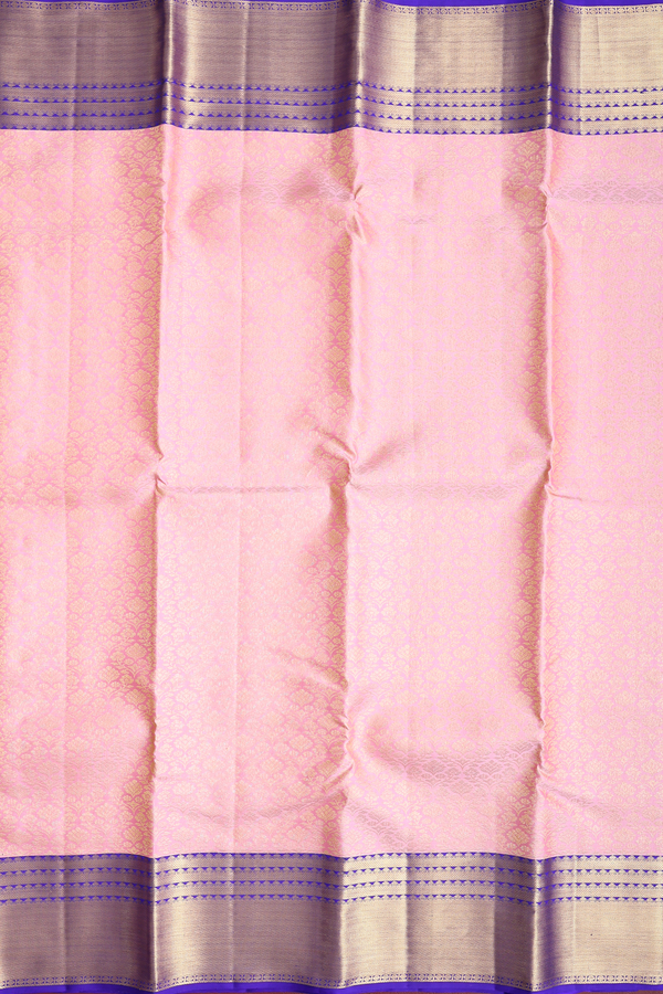 Kanchipuram Silk Saree In Pink With Brocade Design