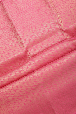Kanchipuram Silk Saree In Pink With Brocade Design