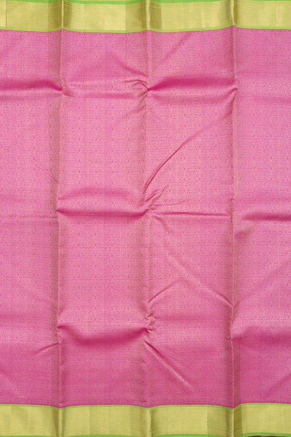 Kanchipuram Silk Saree In Pink With Brocade Design