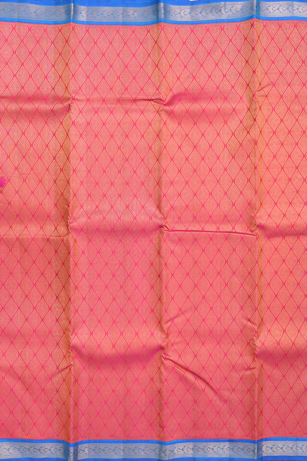 Kanchipuram Silk Saree In Pink With Brocade Design