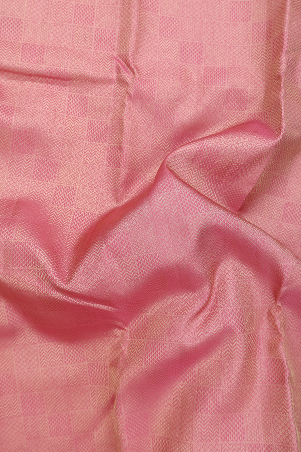 Kanchipuram Silk Saree In Pink With Brocade Design