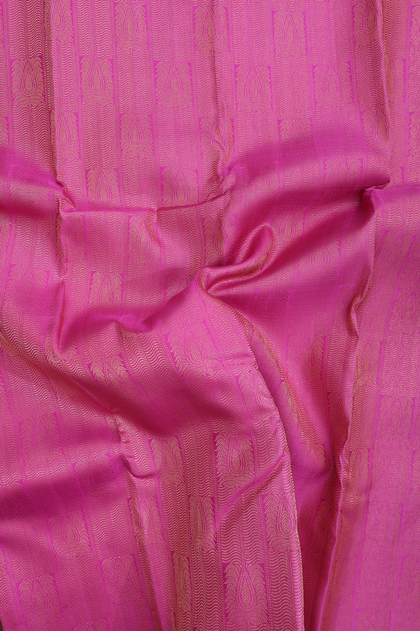Kanchipuram Silk Saree In Pink With Brocade Design