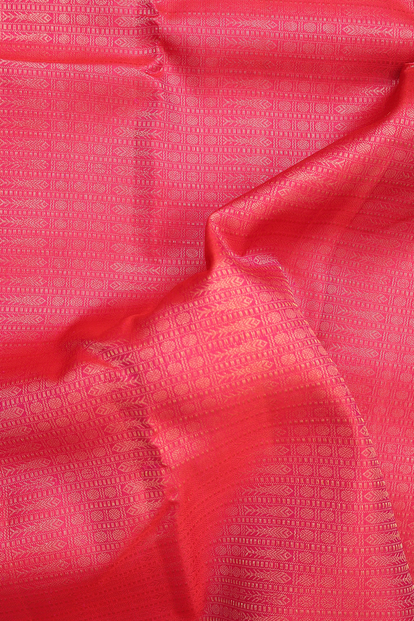 Kanchipuram Silk Saree In Pink With Brocade Design