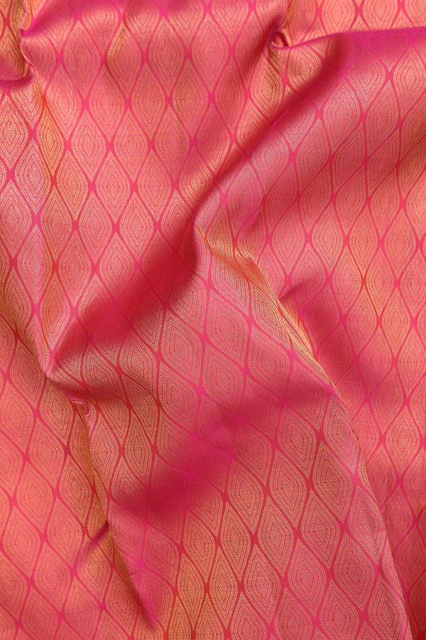Kanchipuram Silk Saree In Pink With Brocade Design