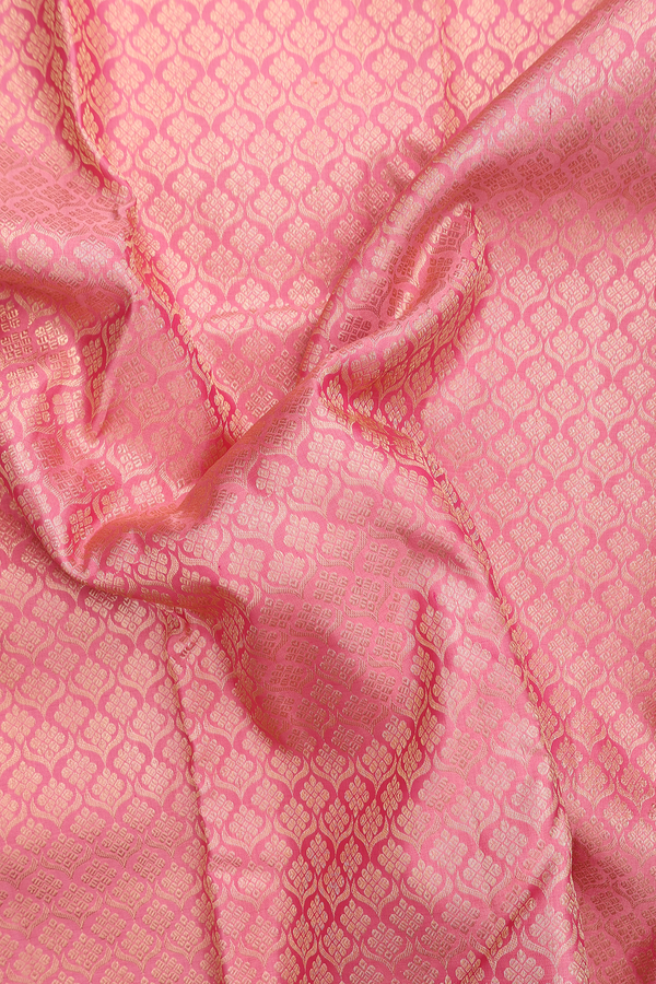 Kanchipuram Silk Saree In Pink With Brocade Design