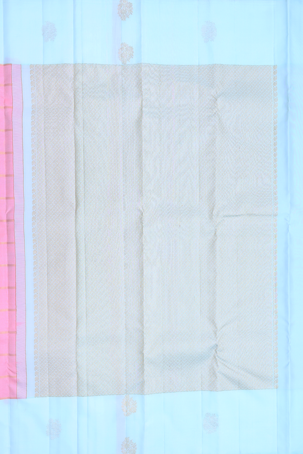 Kanchipuram Silk Saree In Pink With Checks Design