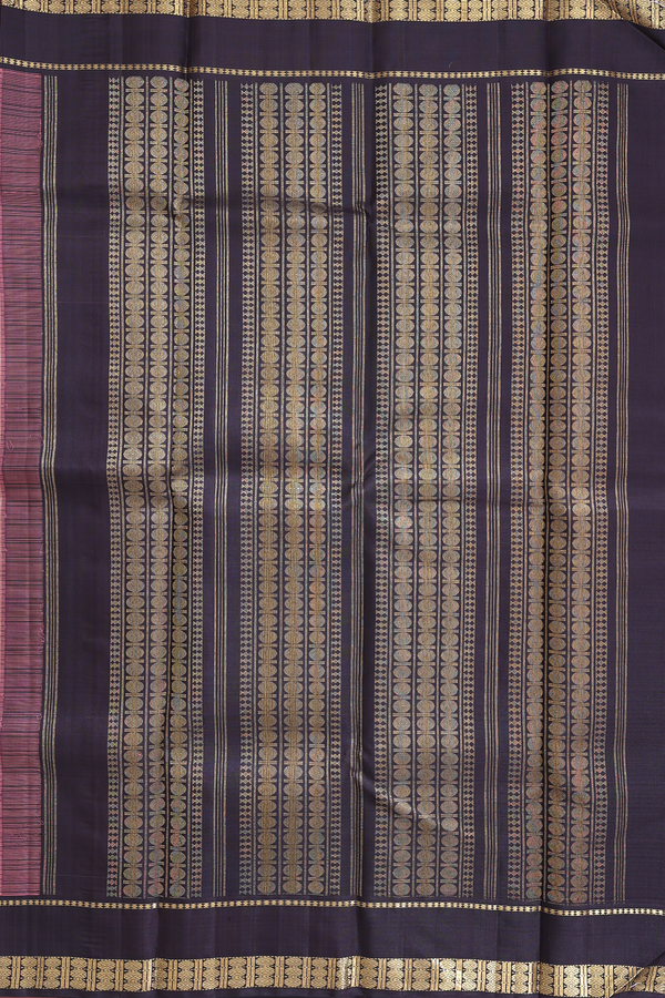Kanchipuram Silk Saree In Pink With Checks Design