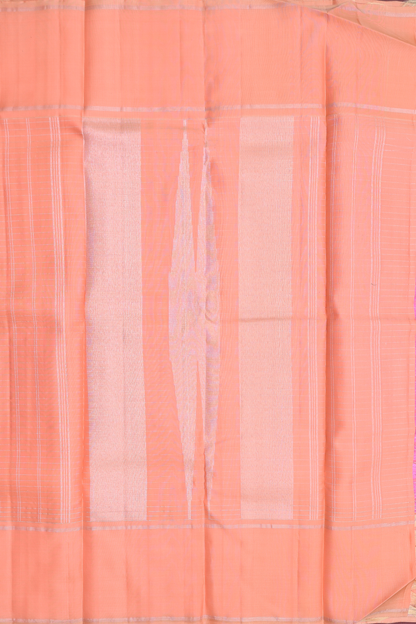 Kanchipuram Silk Saree In Pink With Checks Design