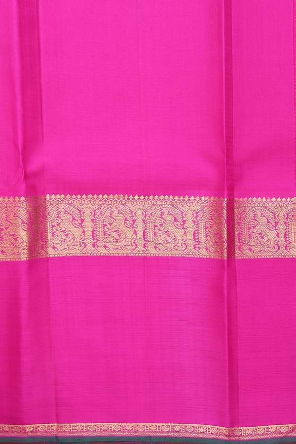 Kanchipuram Silk Saree In Pink With Contrast Border