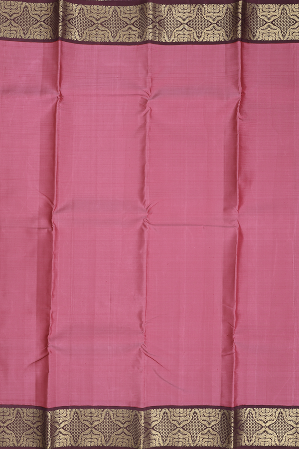 Kanchipuram Silk Saree In Mulberry With Contrast Border