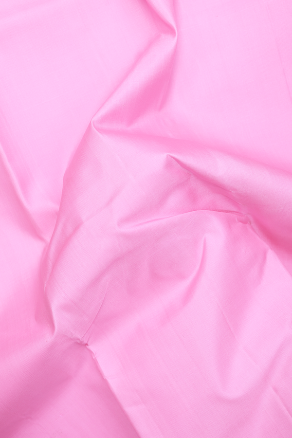 Kanchipuram Silk Saree In Pink With Ganga Jamuna Border