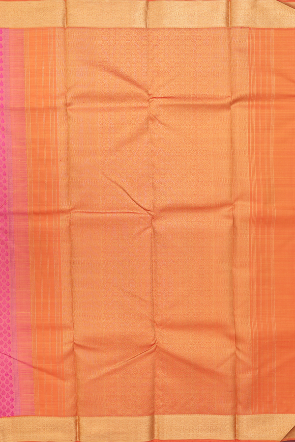 Kanchipuram Silk Saree In Pink With Jacquard Pattern