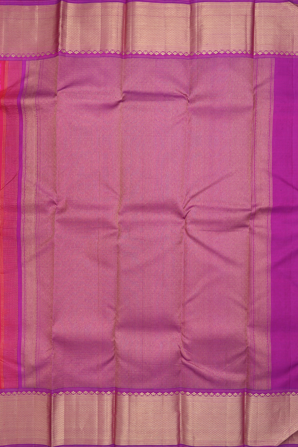 Kanchipuram Silk Saree In Pink With Jacquard Pattern