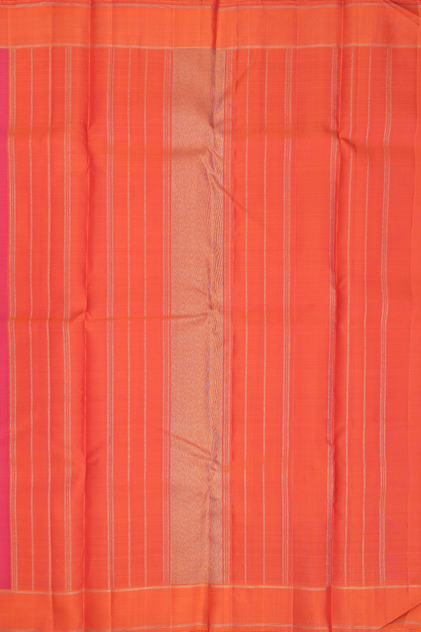Kanchipuram Silk Saree In Pink With Jacquard Pattern