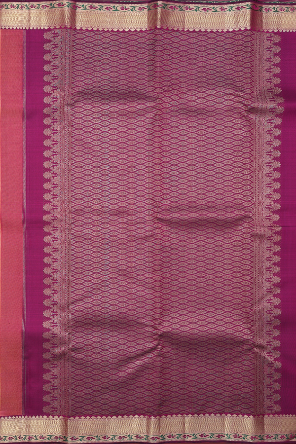 Kanchipuram Silk Saree In Pink With Jacquard Pattern
