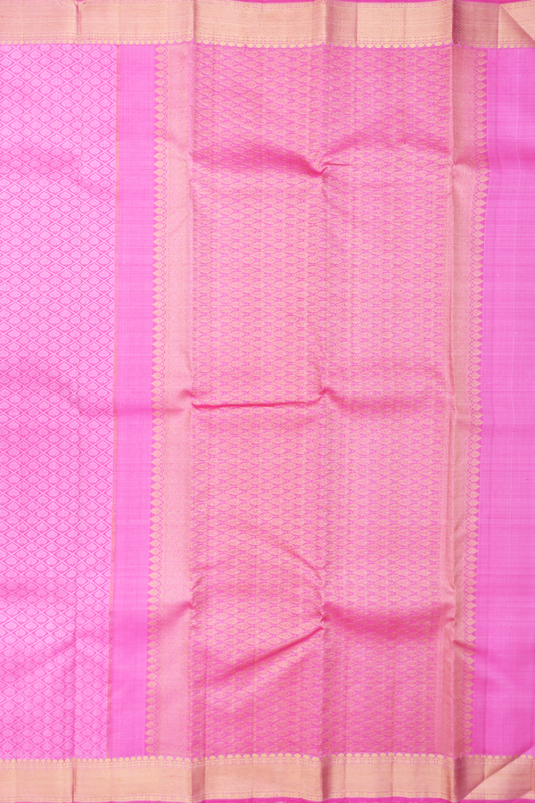 Kanchipuram Silk Saree In Pink With Jacquard Pattern