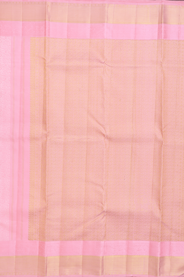 Kanchipuram Silk Saree In Pink With Jacquard Pattern