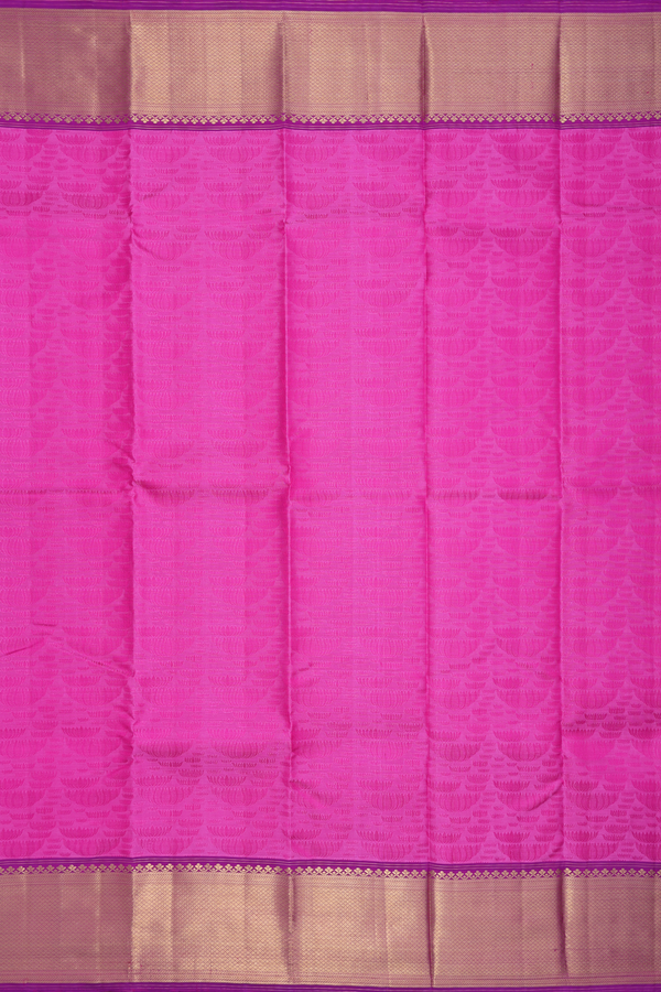 Kanchipuram Silk Saree In Pink With Jacquard Pattern