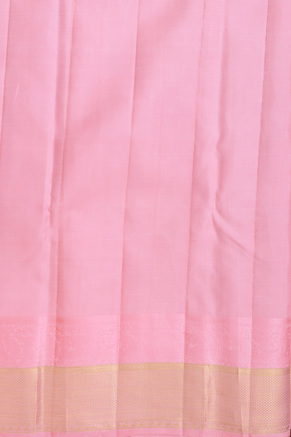 Kanchipuram Silk Saree In Pink With Jacquard Pattern