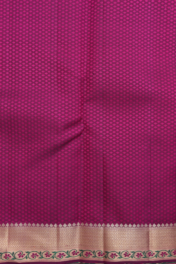Kanchipuram Silk Saree In Pink With Jacquard Pattern