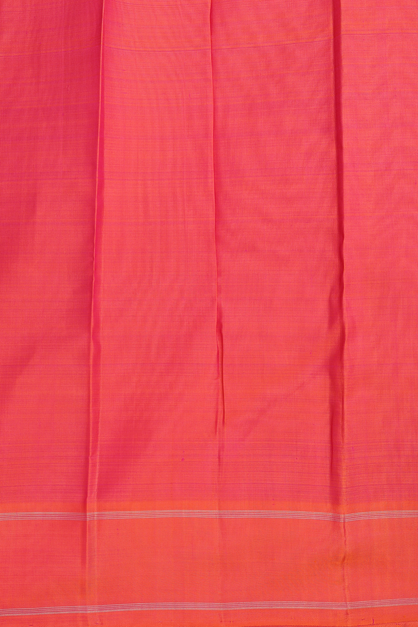 Kanchipuram Silk Saree In Pink With Jacquard Pattern