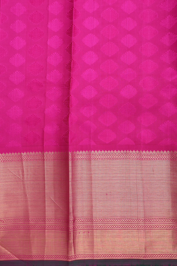 Kanchipuram Silk Saree In Pink With Jacquard Pattern