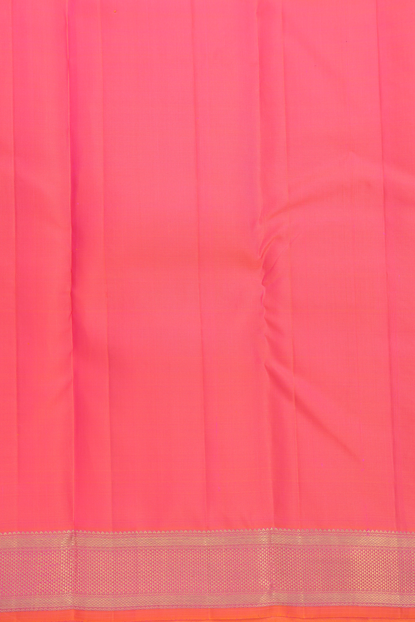 Kanchipuram Silk Saree In Pink With Jacquard Pattern