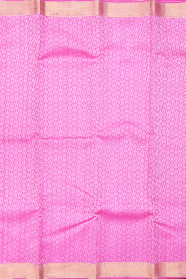 Kanchipuram Silk Saree In Pink With Jacquard Pattern