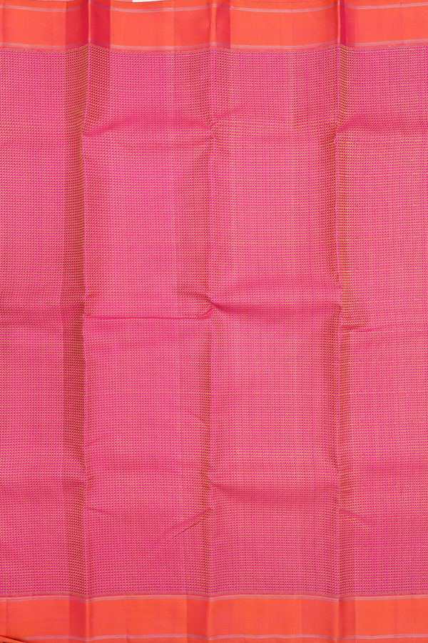 Kanchipuram Silk Saree In Pink With Jacquard Pattern
