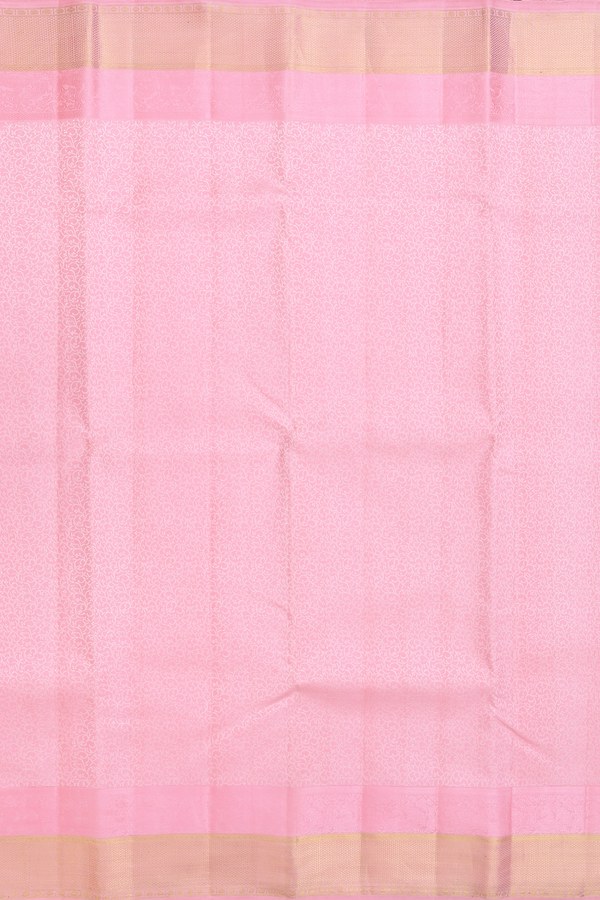 Kanchipuram Silk Saree In Pink With Jacquard Pattern