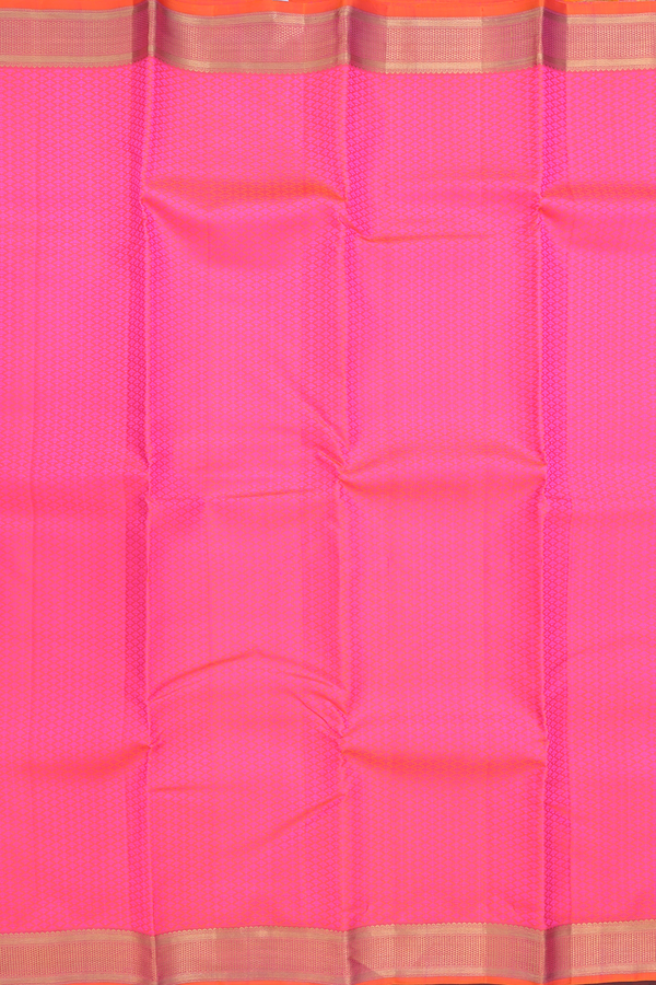 Kanchipuram Silk Saree In Pink With Jacquard Pattern