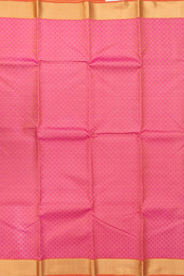 Kanchipuram Silk Saree In Pink With Jacquard Pattern
