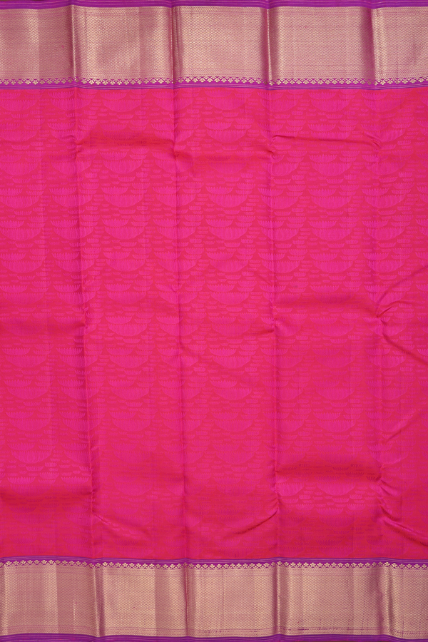 Kanchipuram Silk Saree In Pink With Jacquard Pattern
