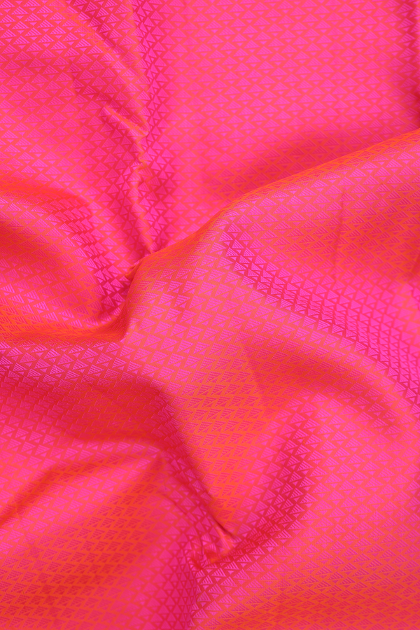 Kanchipuram Silk Saree In Pink With Jacquard Pattern