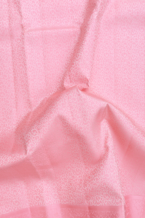 Kanchipuram Silk Saree In Pink With Jacquard Pattern
