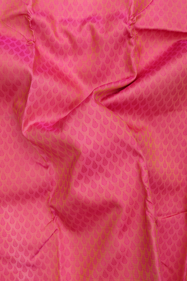 Kanchipuram Silk Saree In Pink With Jacquard Pattern