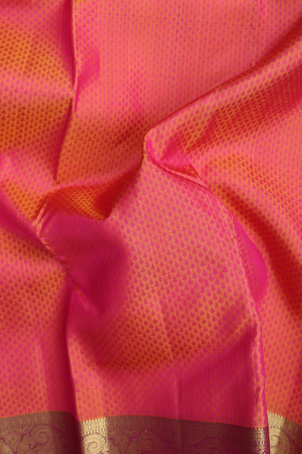 Kanchipuram Silk Saree In Pink With Jacquard Pattern