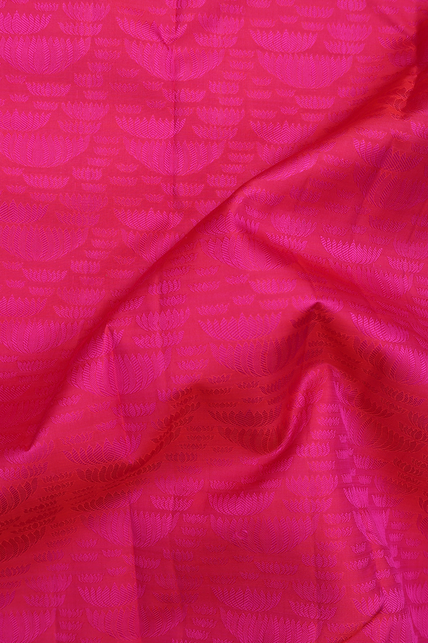 Kanchipuram Silk Saree In Pink With Jacquard Pattern